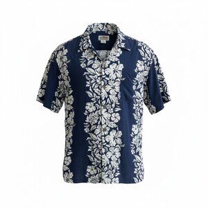 Ocean Current Vintage Original Men's Hawaiian Shirt Blue Floral Size Medium